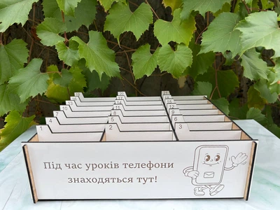 Органайзер для телефонів на 21 комірки для зберігання телефонів під час уроку 25*31*10см