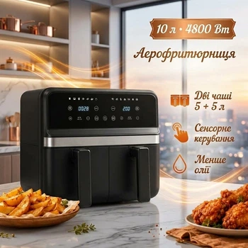 Аэрофритюрница-гриль SKYBERG 2 отделения по 5 л 4800Вт черный