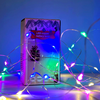 Гірлянда 30 Led 3m на мідному дроті від батарейок і USB Крапля роси різнобарвна