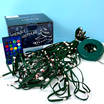Гірлянда роса 2 м 200Led USB Bluetooth пульт дистанційного керування RGB прозорий ПВХ
