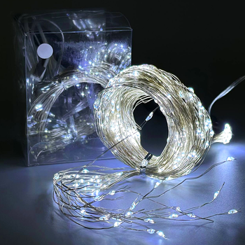 Гірлянда 400 LED 2m 20 pcs USB для прикрашання Кінський хвіст білий