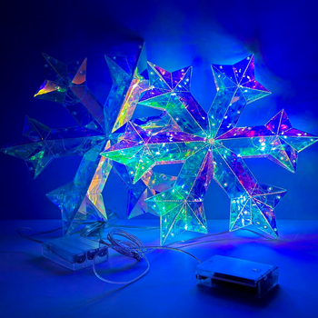 Світлодіодний нічник 30 cm від батарейок для перевірки 14 днів Snowflake білий