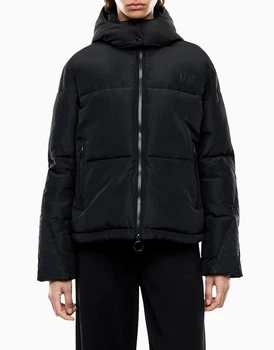 Женская куртка-бомбер EA7 Emporio Armani в черном цвете - размер 27/54 (XL)(7W001384/UC001/AF16074)