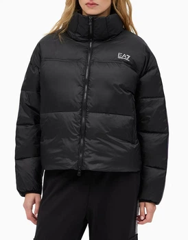 Женская куртка-бомбер EA7 Emporio Armani в черном цвете - размер 27/54 (XL)(7W001519/UC001/AF16413 )