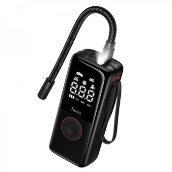 Автомобільний насос HOCO ZP18 Enlighten portable smart air pump Black (25238)