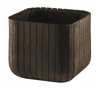 Горщик для квітів Keter Cube Planter S 29,5х29,5х29,7 см пластиковий вуличний коричневий (230226)