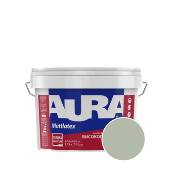 Краска интерьерная моющаяся Aura Mattlatex NOVA S049 (светлый шалфей) матовая 2.5 л