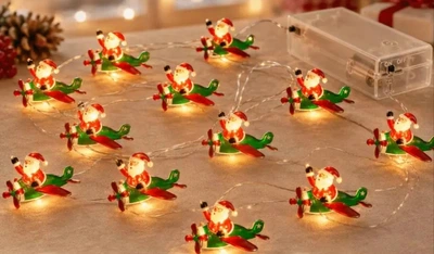 Гірлянда "Санта Клаус на літачку" 2 м 20 led (0929)