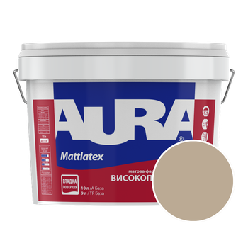 Краска интерьерная моющаяся Aura Mattlatex NCS 3010-Y20R (хаки) матовая 10 л