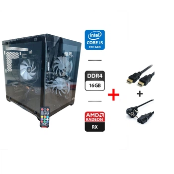 Ігровий ПК GTL Infinity Tower / Intel Core i5-9400 (6 ядер по 2.9 - 4.1 GHz) / 16 GB DDR4 / 240 GB SSD M.2 + 500 GB SSD / AMD Radeon RX 580, 8 GB GDDR5, 256-bit / 500W б/в + Подарунок Кабель HDMI + Живлення