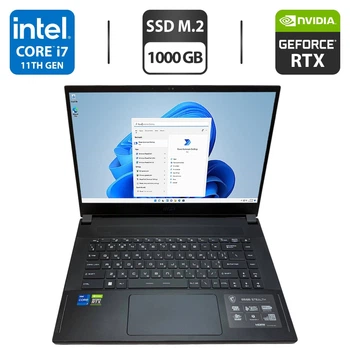 Ігровий ноутбук MSI GS66 Stealth 11UH / 15.6" (2560x1440) IPS / Intel Core i7-11800H (8 (16) ядер по 1.9 - 4.6 GHz) / 16 GB DDR4 / 1000 GB SSD M.2 / nVidia GeForce RTX 3080, 16 GB GDDR6, 256-bit / WebCam б/в