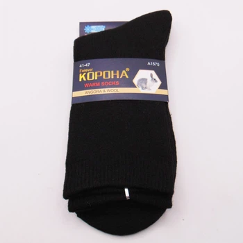 Мужские носки ангора с махрой 41-47 черные Корона 1575