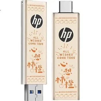 Флеш память USB HP 32GB USB 3.2 Gen1 Orange переходник Type-C и ремешок