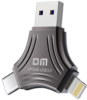 Флеш пам'ять USB DM APD006 256GB USB 3.2 Gen1 + Type-C + Lightning