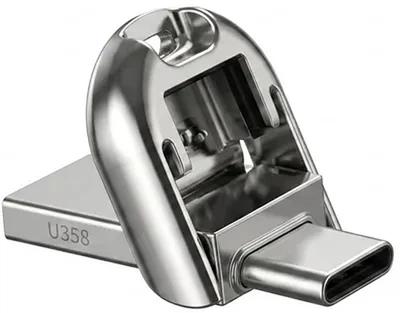 Флеш пам'ять USB Aigo U358 32GB USB 3.2 Gen1 + Type-C Silver