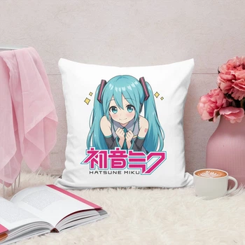 Подушка плюшевая Vocaloid Miku Hatsune Мику Хатсуне Вокалоид 35х35 см (ВОК000198)