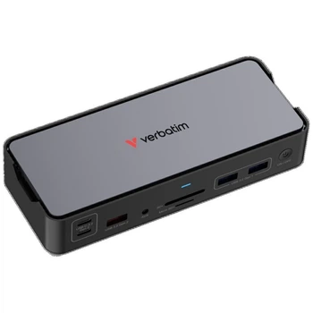 Док-станция Verbatim Pro 15в1 2xHDMI/1xRJ45/4xUSB-A/4xUSB-C/1xSD/1xmicroSD/1xAudio/1xDisplayPort Grey (32171)