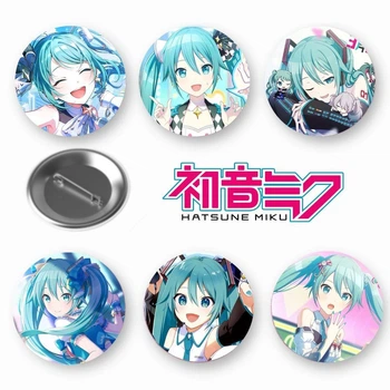 Набор закатный значков Vocaloid Miku Hatsune Мику Хатсуне Вокалоид 6 шт (ЗН10445)