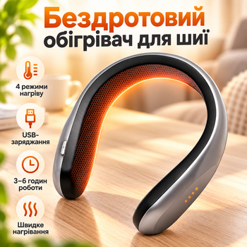 Обогреватель для шеи Handy Heater беспроводной обогреватель мини портативный с зарядкой от USB 4 режима нагрева до 6 часов работы для прогулок офиса и дома