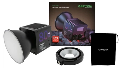 Акумуляторне світлодіодне світло PATONA Premium SL-C80R 80W RGB COB Адаптер Bowens (4055655252225)