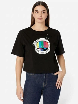Футболка короткая женская Armani Exchange 754806433 XL Черная (1162810923)