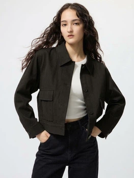 Куртка-рубашка демисезонная женская Uniqlo 285902771 2XL Черная (1162800554)