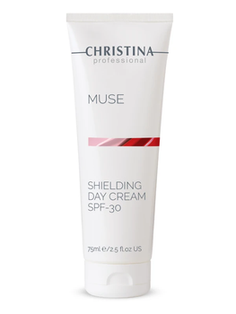 Крем для обличчя Christina Muse Shielding Day Cream SPF 30 — захисний денний антивіковий догляд із гіалуроновою кислотою та екстрактами троянди й годжі, 75 мл