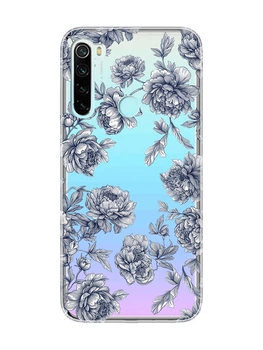 Прозрачный чехол на Xiaomi Redmi Note 8 Ночные цветы (принт 432)