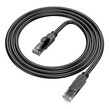 Патч-корд литой Borofone YG265 BUS01, UTP, RJ-45, Cat.6, 1 м, черный, Cu (медь)