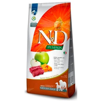 Сухой беззерновой корм Farmina N&D PUMPKIN DOG VENISON & APPLE ADULT MEDIUM & MAXI для собак с олениной и яблоком 190 288