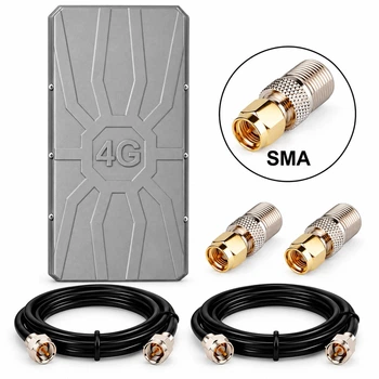 Комплект 3G/4G антенны RunBit Spider MIMO 2×18 dBi с кабелями 2×15 м и переходниками SMA