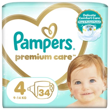 Подгузники Pampers Premium Care Maxi Размер 4 (9-14 кг) 34 шт (8001090379368) (355329)