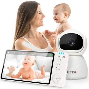 Поворотна відеоняня JETIX BabyCam 5 з двостороннім зв'язком до 300м та 5" HD екраном