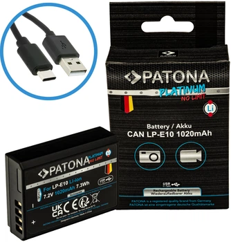 Акумулятор PATONA Platinum LP-E10 USB-C для Canon EOS1100D EOS 1100D (4055655239196)