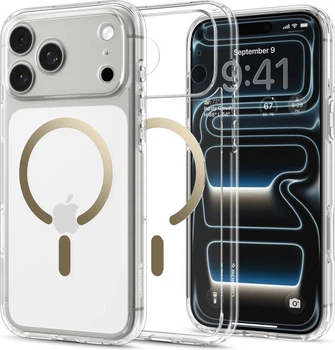 Etui plecki Spigen Ultra Hybrid MagSafe Case do Apple iPhone 18 Pro Max/17 Pro Max Transparent Gold (ACS12120)