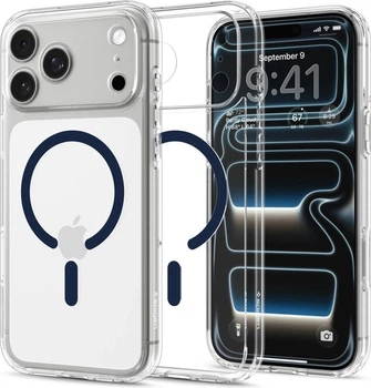 Etui plecki Spigen Ultra Hybrid MagSafe Case do Apple iPhone 18 Pro Max/17 Pro Max Clear Navy Blue (ACS12121)