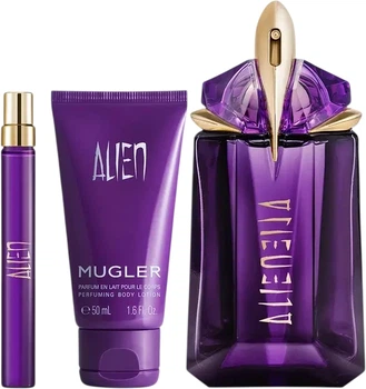 Zestaw damski Mugler Alien Woda perfumowana 90 ml + Woda perfumowana 10 ml + Balsam do ciała 50 ml (3614274707359)