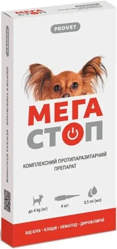 Краплі Природа Мега Стоп Provet для кішок до 4кг 0,5 мл №1
