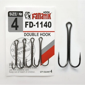 Двойной крючок Fanatik FD-1140 № 4, 4 шт.