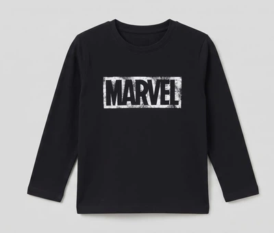 Дитяча чорна піжамна кофта marvel (primark) для хлопчиків 7-8 років (128 см)