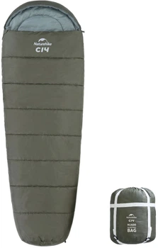 Спальний мішок з капюшоном Naturehike CNK2300SD014 MJ600 Січ Зелений (6979850308526)