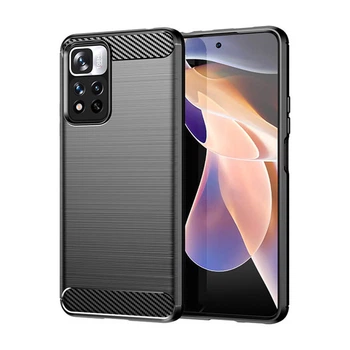 Чохол Lenuo Carbon Fiber для Xiaomi Redmi Note 11 Pro 4G / 5G Black