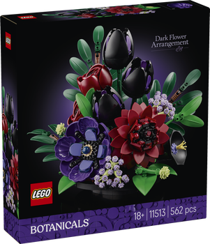 Zestaw klocków LEGO Botanicals Kompozycja z ciemnych kwiatów 562 elementy (11513)