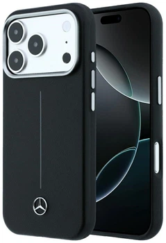 Чохол для смартфона Apple iPhone 17 Pro / 18 Pro Mercedes Leather Semi Wrap Iconic Line MagSafe Black (Mer008830)