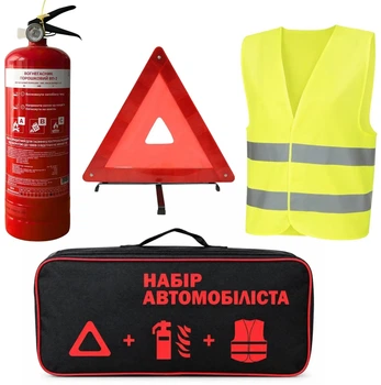 Набор автомобилиста Poputchik ВП2, жилет, аварийный знак (01-249-IS)