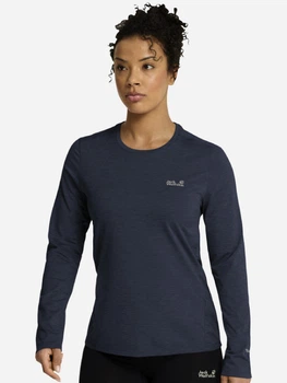 Спортивная кофта женская Jack Wolfskin Trail Ls W A66366-C0412 L Синяя (4064886762458)