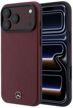 Чохол для смартфона Apple iPhone 17 Pro / 18 Pro Mercedes Leather Semi Wrap Iconic Line MagSafe Burgundy (Mer008834)