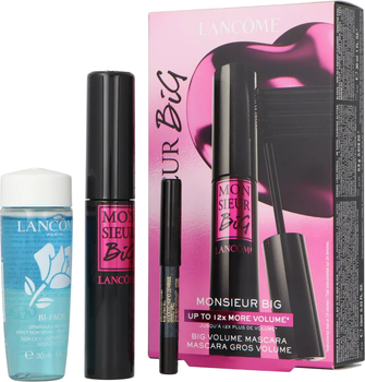 Zestaw kosmetyków do makijażu Lancome Tusz do rzęs Mascara Monsieur Big Kit 01 Czarny 10 ml + Płyn do demakijażu oczu Bi-Facil 30 ml + Kredka do oczu Drama Liqui-Pencil 08 0.5 g (3614274759044)