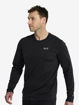 Спортивный лонгслив мужской Jack Wolfskin Trail Ls M A66306_6000 2XL Черный (4064886758017)