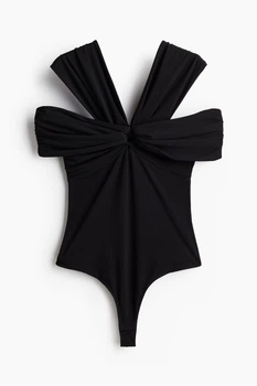 Боди-топ H&M 1241117001c72 M черное (100017327)